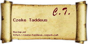 Czeke Taddeus névjegykártya